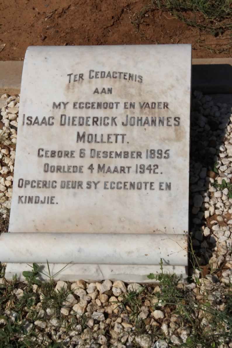MOLLETT Isaac Diederick Johannes 1895-1942