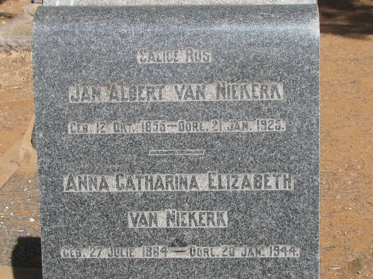 NIEKERK Jan Albert, van 1855-1925 &amp; Anna Catharina Elizabeth 1864-1944