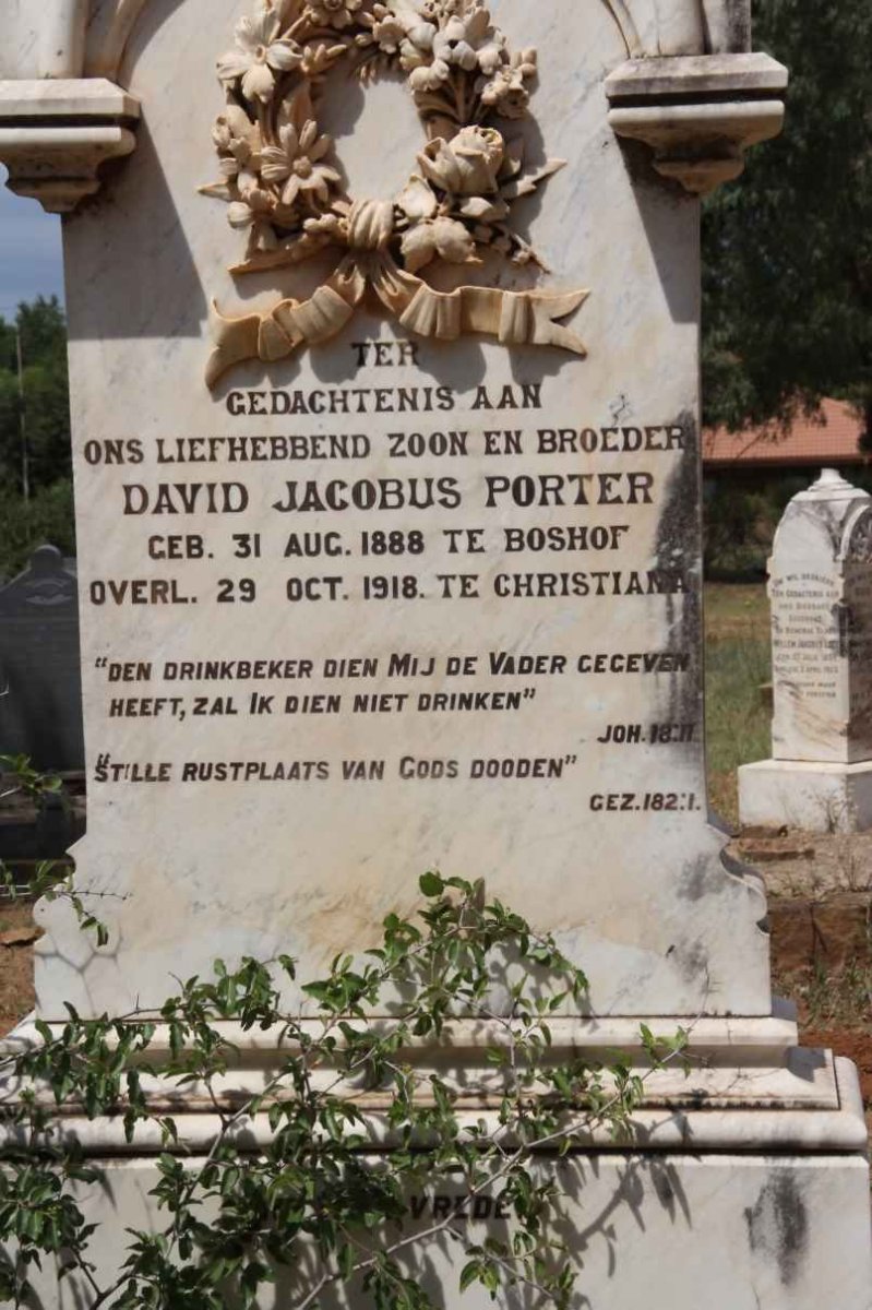 PORTER David Jacobus 1888-1918