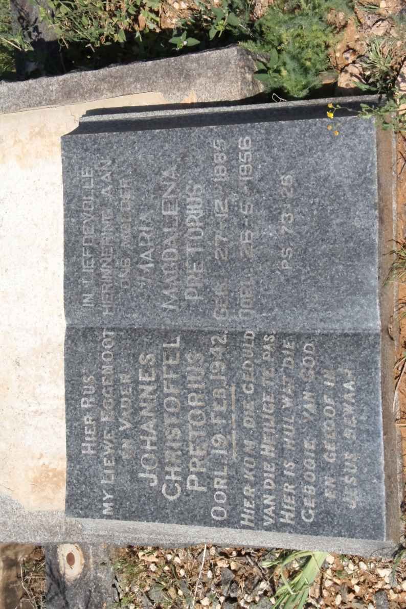 PRETORIUS Johannes Christoffel -1942 &amp; Maria Magdalena 1885-1956
