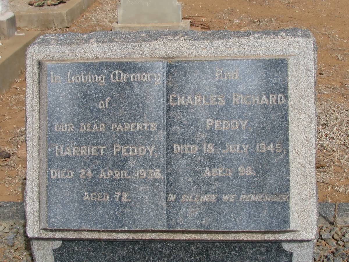 PEDDY Charles Richard -1945 &amp; Harriet -1936