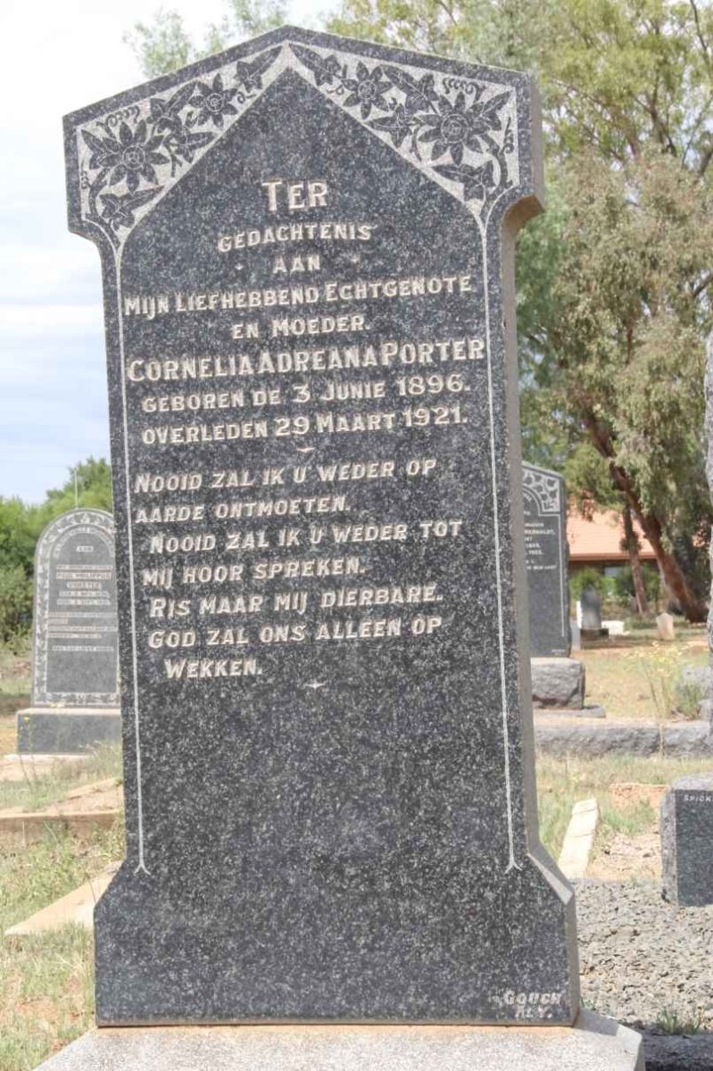 PORTER Cornelia Adreana 1896-1921