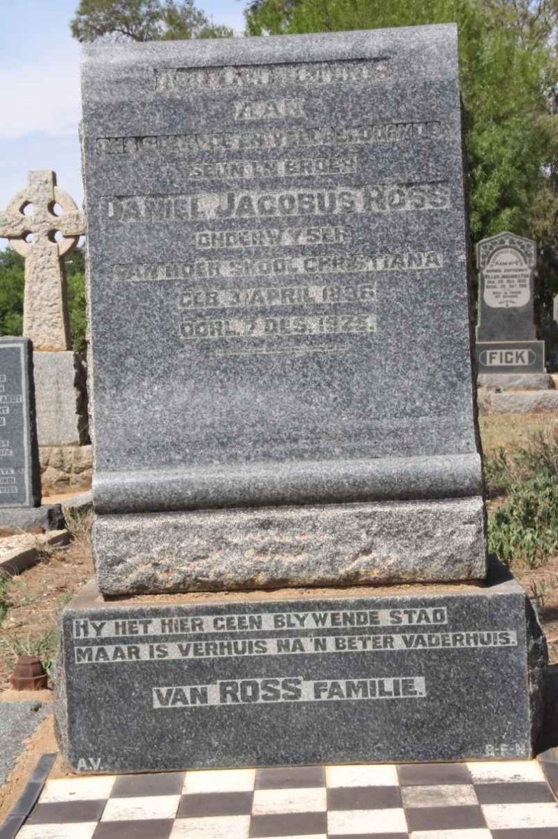 ROSS Daniel Jacobus 1896-1925