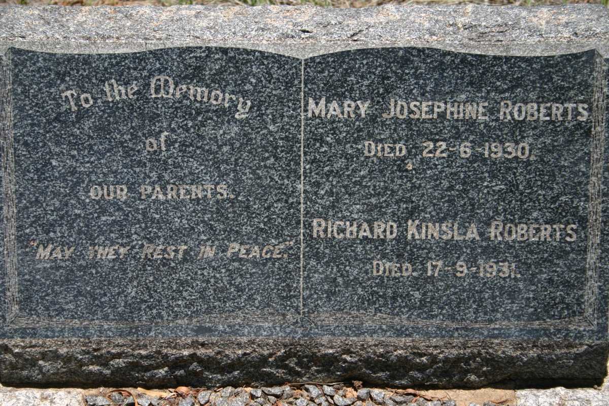 ROBERTS Richard Kinsla -1931 &amp; Mary Josephine -1930