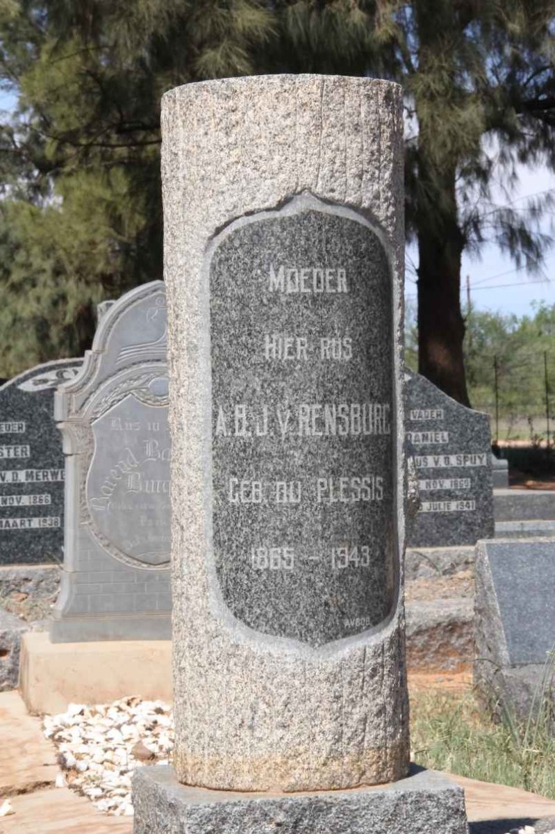RENSBURG D.M., J van 1858-1938 &amp; A.B. du PLESSIS 1865-1943