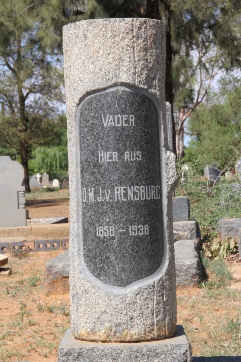 RENSBURG D.M., J van 1858-1938 &amp; A.B. du PLESSIS 1865-1943