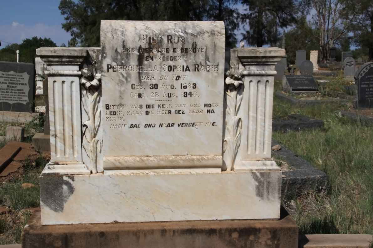 RABIE Petronella Sophia nee DU TOIT 1883-1940