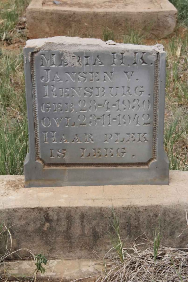 RENSBURG Maria H.K., Jansen 1930-1942