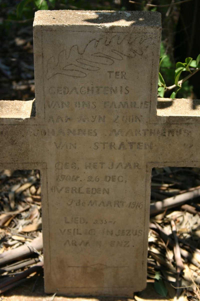 STRATEN Johannes Marthienus, van 1904-1916