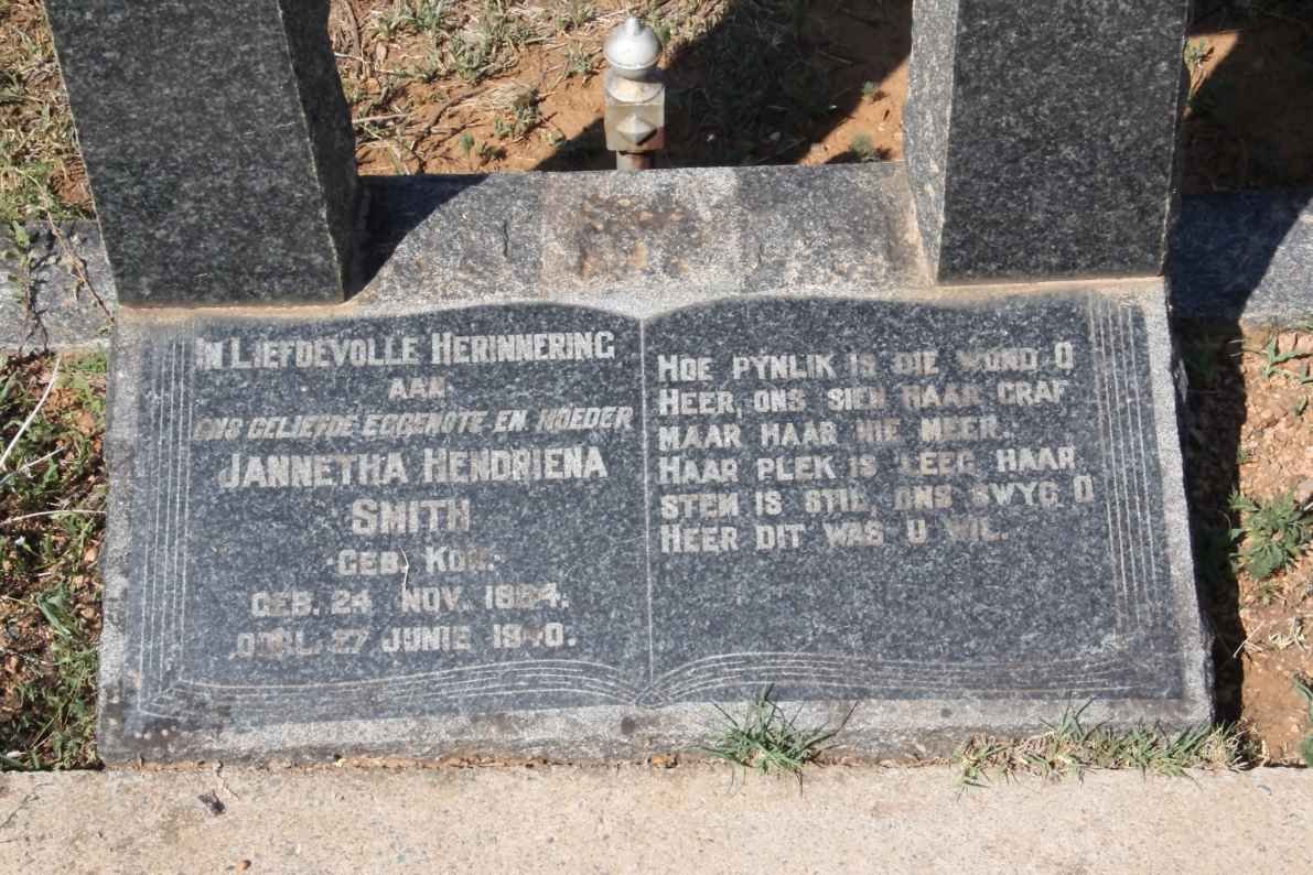 SMITH Jannetha Hendriena nee KOK 1854-1940