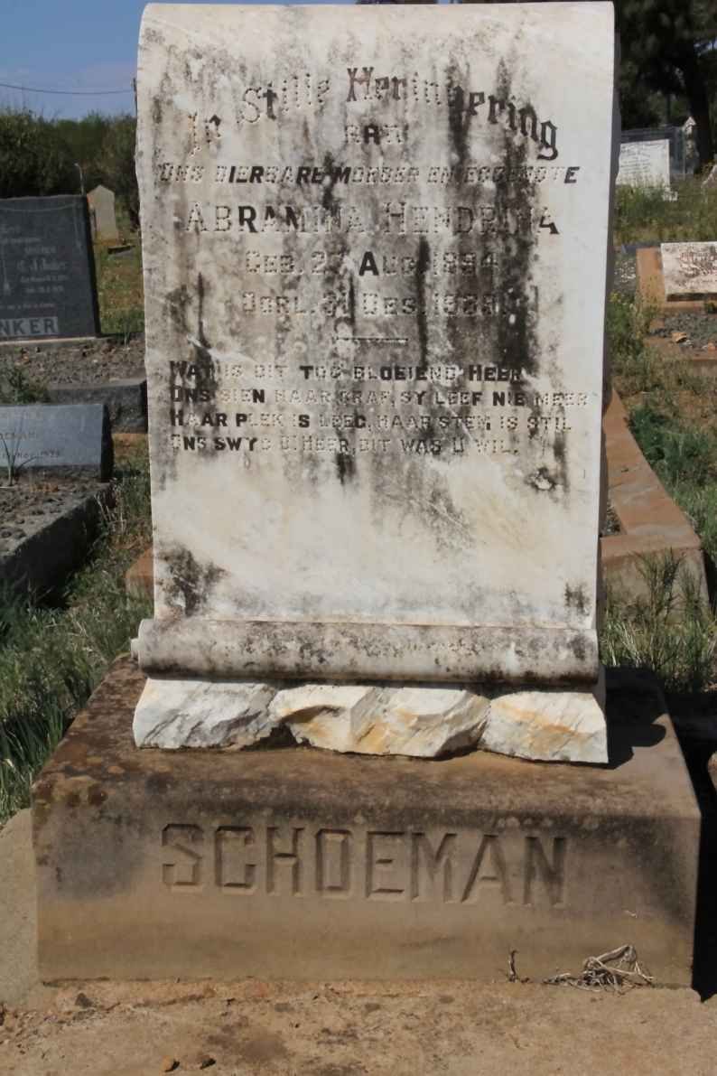SCHOEMAN Abramina Hendrina 1894-1939