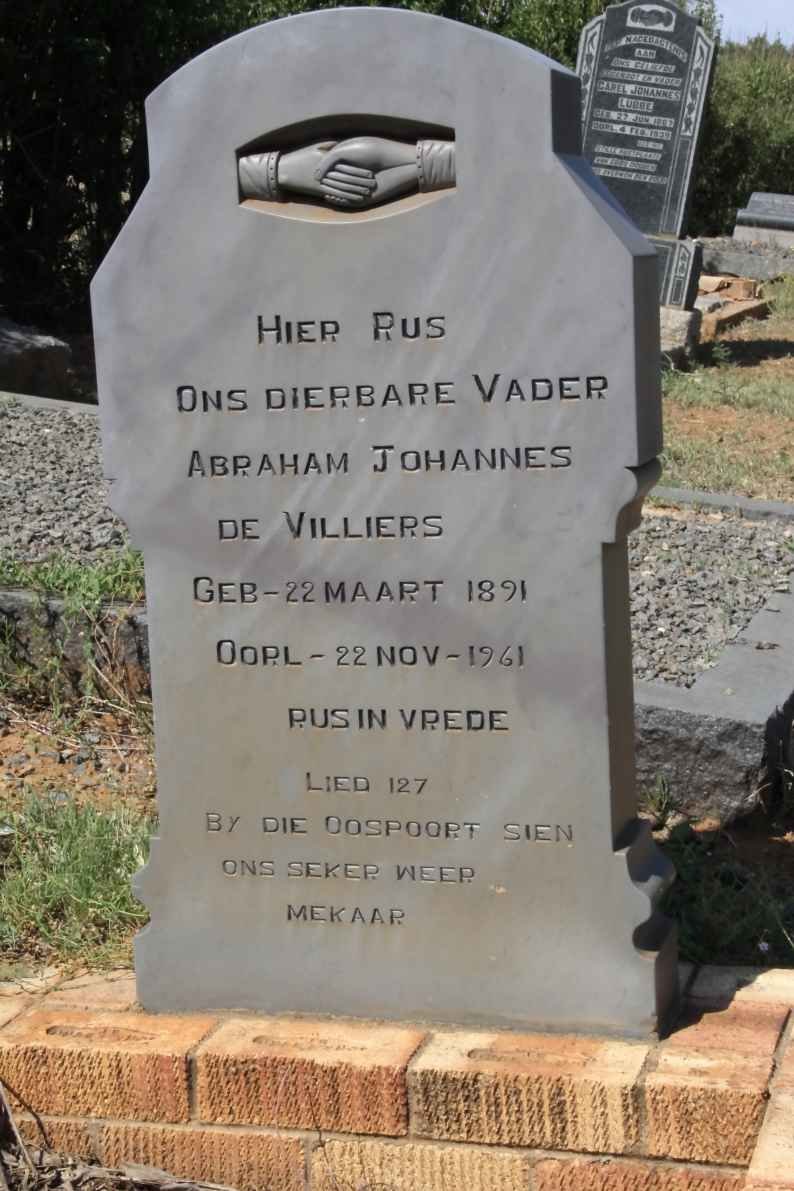 VILLIERS Abraham Johannes, de 1891-1961