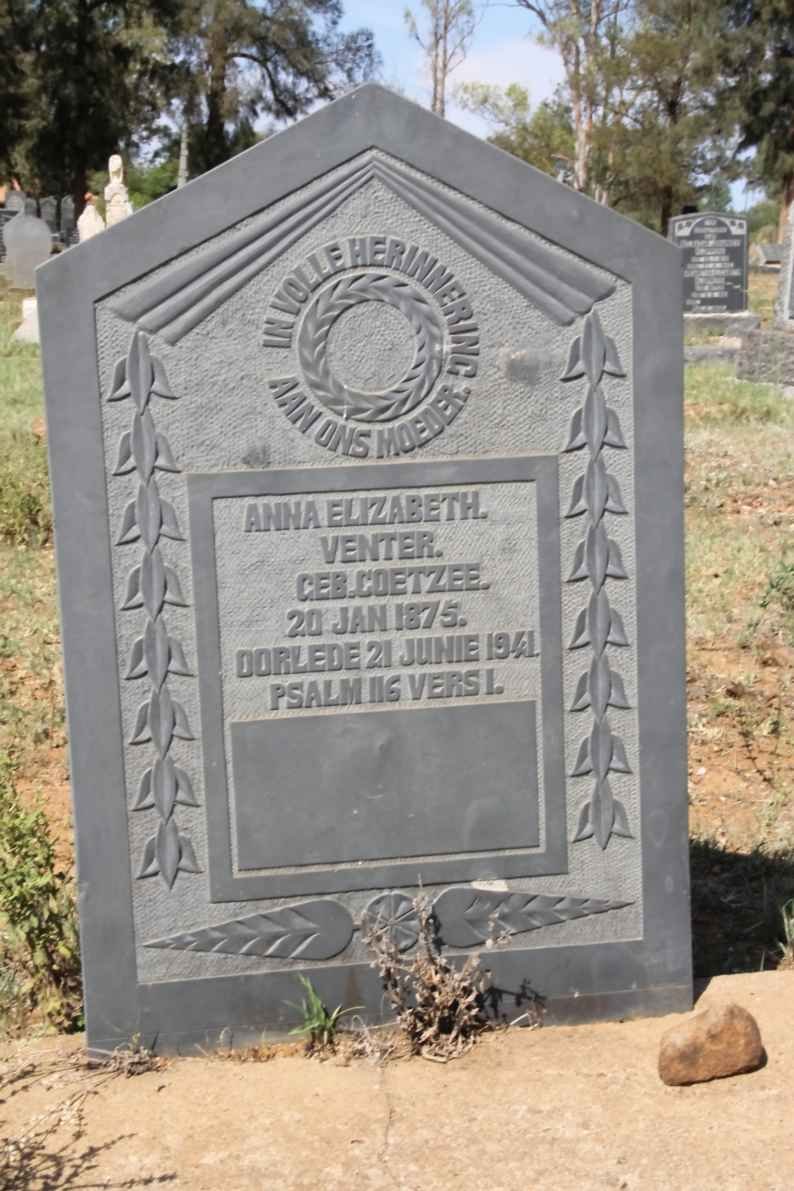 VENTER Anna Elizabeth nee COETZEE 1875-1941