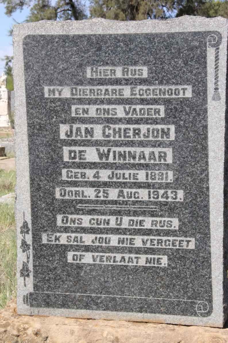 WINNAAR Jan Cherjon, de 1891-1943