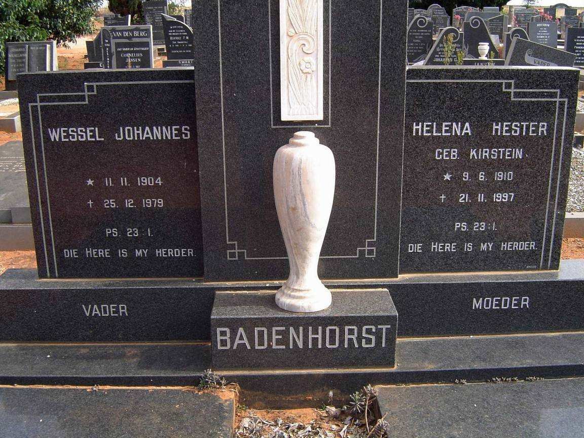 BADENHORST Wessel Johannes 1904-1979 &amp; Helena Hester KIRSTEIN 1910-1997