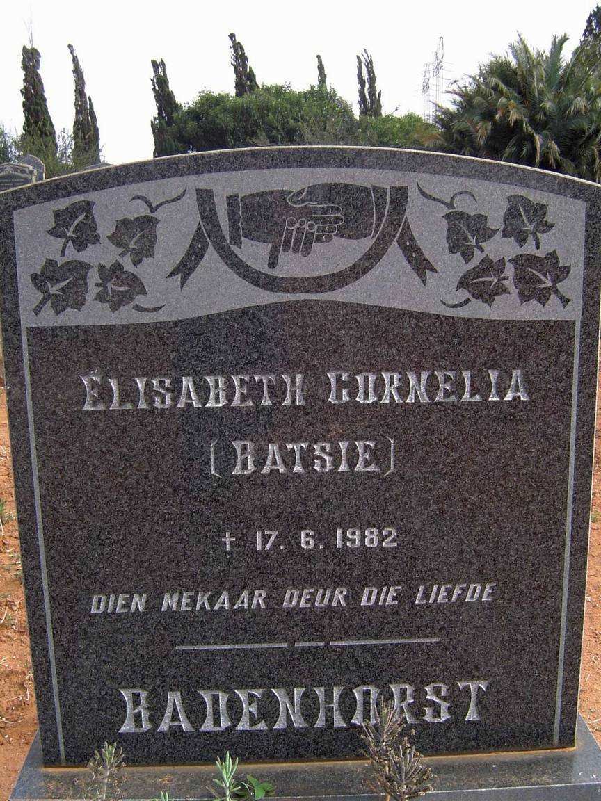 BADENHORST Elisabeth Cornelia -1982