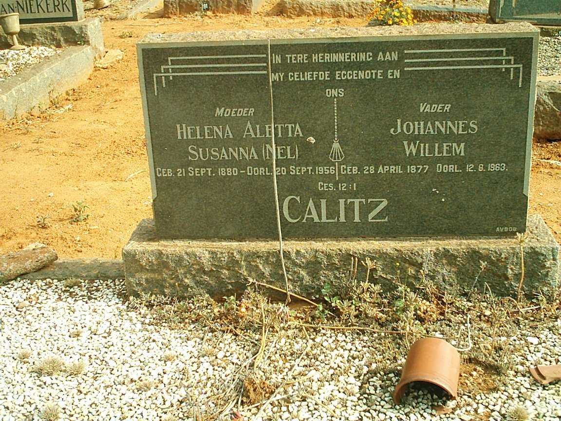 CALITZ Johannes Willem 1877-1963 &amp; Helena Aletta Susanna NEL 1880-1956