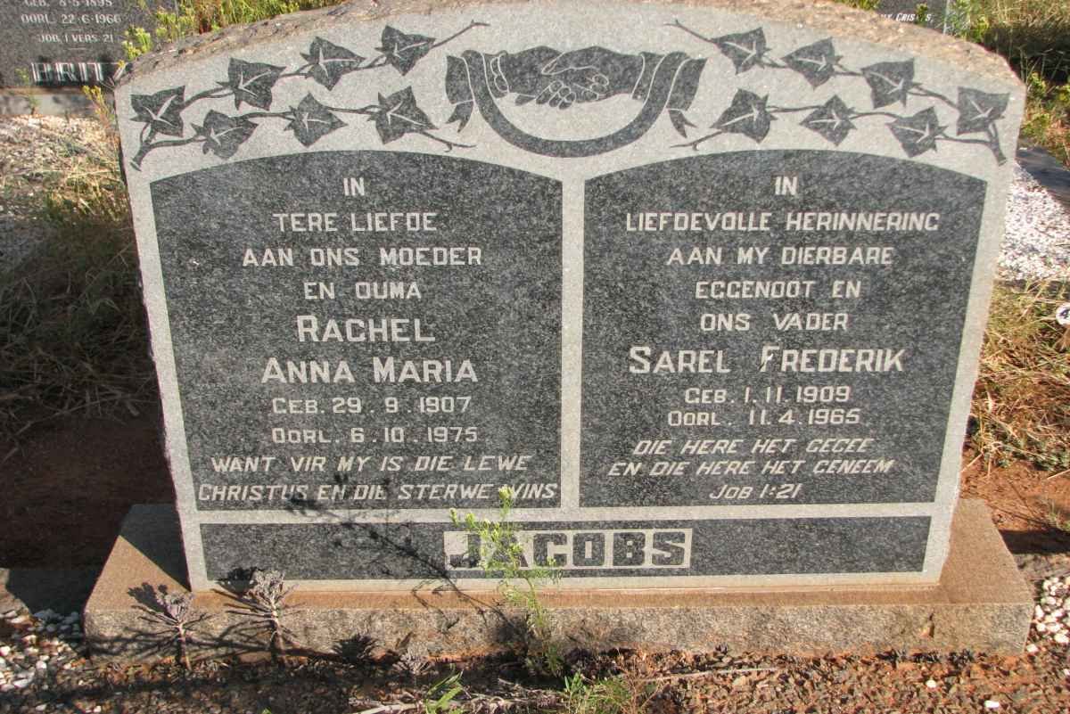 JACOBS Sarel Frederik 1909-1965 &amp; Rachel Anna Maria 1907-1975