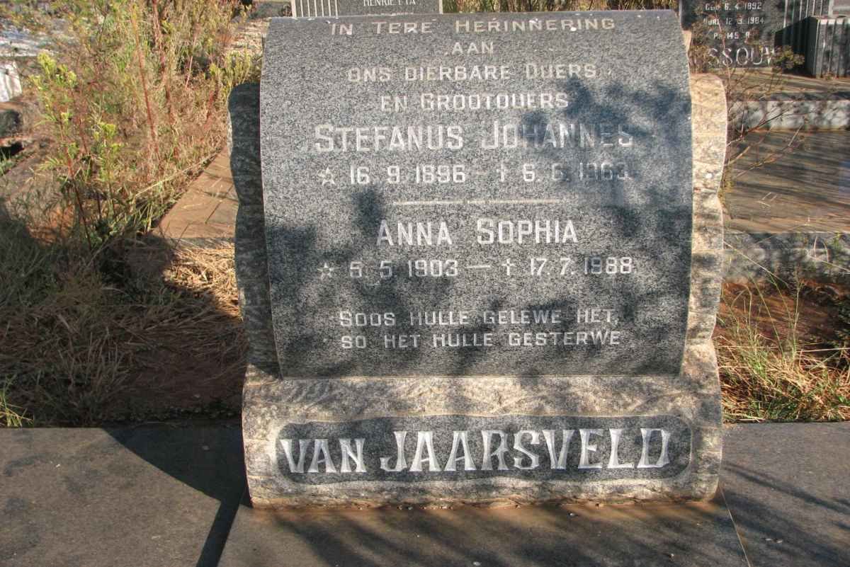 JAARSVELD Stefanus Johannes, van 1896-1963 &amp; Anna Sophia 1903-1988