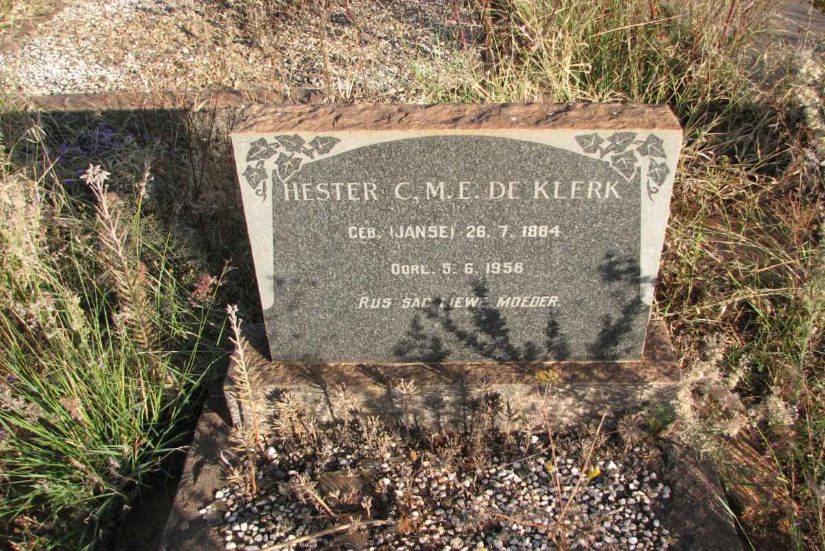 KLERK Hester C.M.E., de nee JANSE 1884-1956