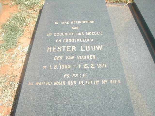 LOUW Hester nee VAN VUUREN 1903-1977