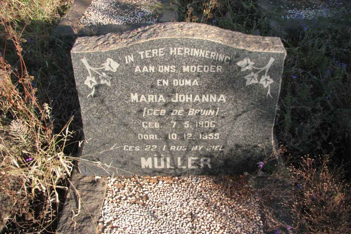 MÜLLER Maria Johanna nee DE BRUIN 1906-1959