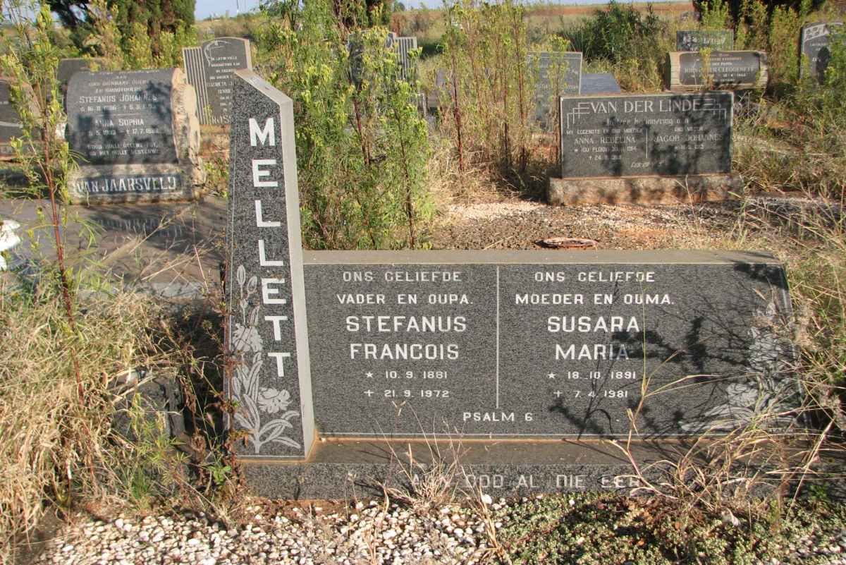 MELLETT Stefanus Francois 1881-1972 &amp; Susara Maria 1891-1981