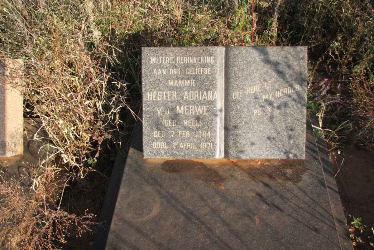 MERWE Hester Adriana, van der nee NELL 1884-1971