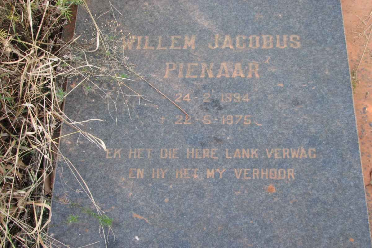 PIENAAR Willem Jacobus 1894-1975