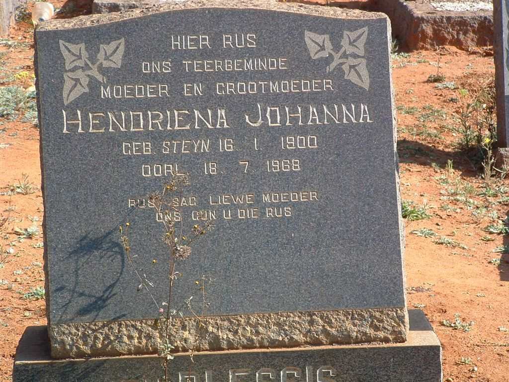 PLESSIS Hendriena Johanna, du née STEYN 1900-1968