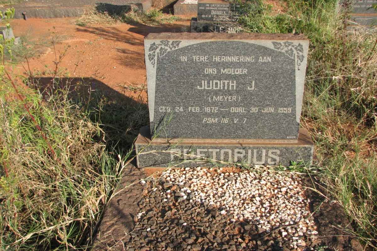 PRETORIUS Judith J. nee MEYER 1872-1959