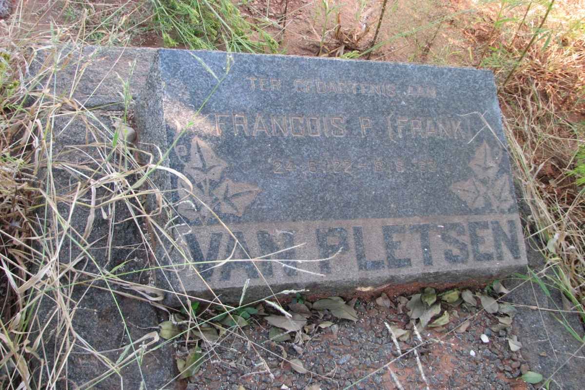 PLETSEN Francois P., van 1922-?