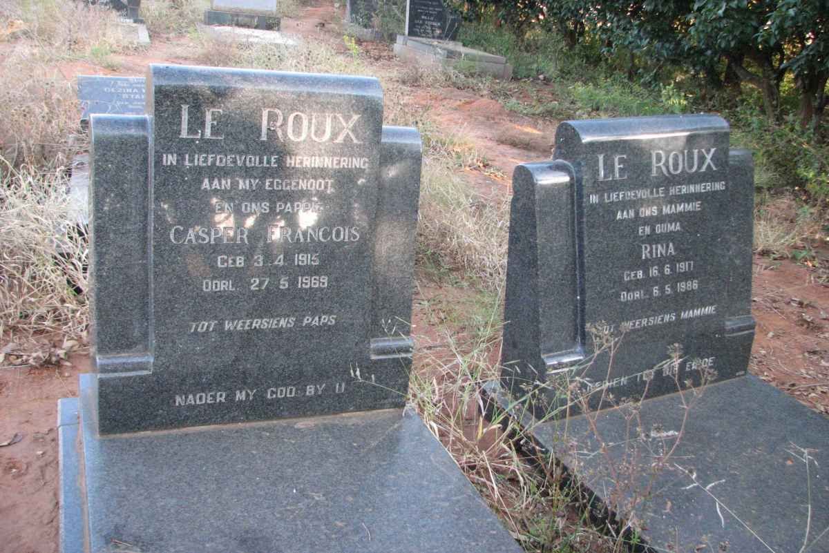 ROUX Casper Francois, le 1915-1969 &amp; Rina 1917-1986