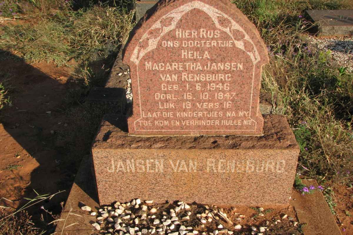 RENSBURG Heila Magaretha, Jansen van 1946-1947