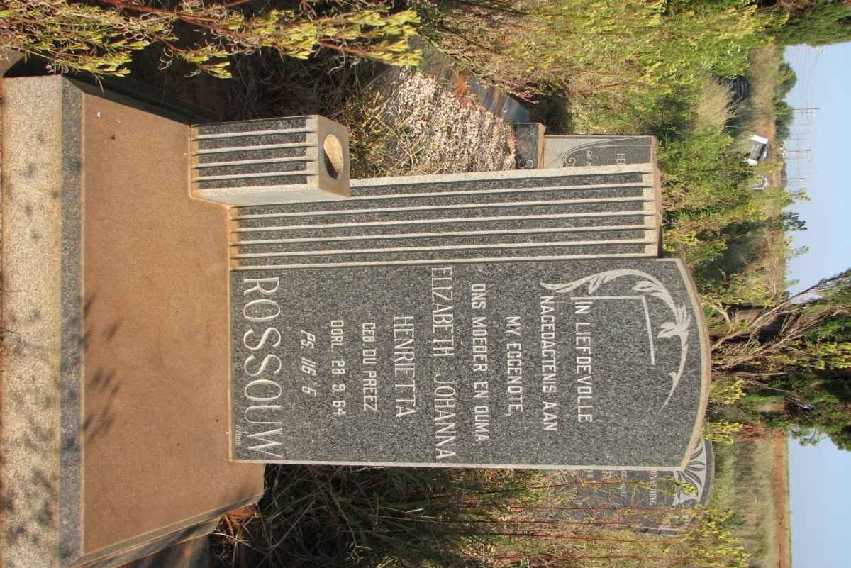 ROSSOUW Elizabeth Johanna Henrietta nee DU PREEZ -1964