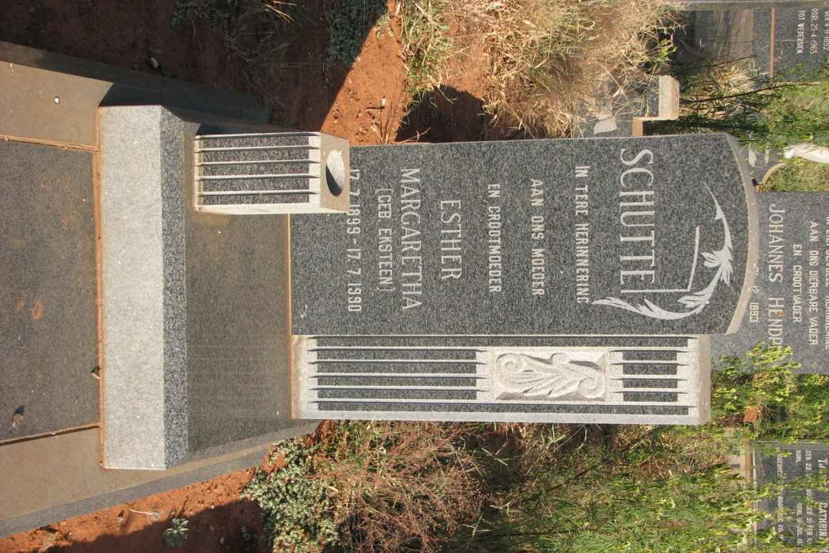 SCHUTTE Esther Margaretha nee EKSTEEN 1899-1990