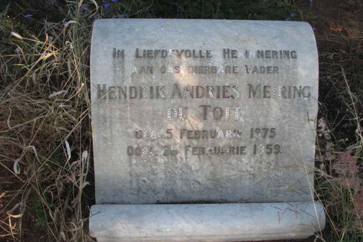TOIT Hendrik Andries Meiring, du 1875-1959