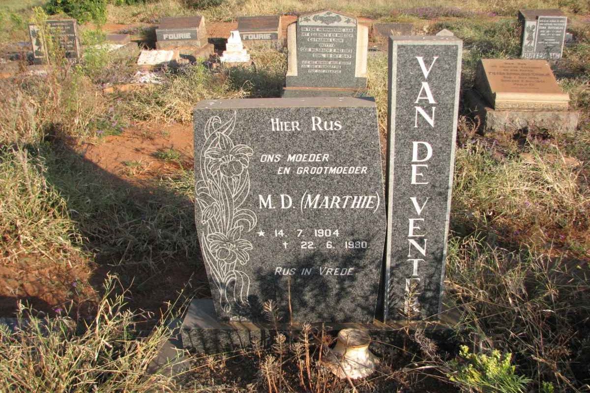 VENTER M.D., van de 1904-1990