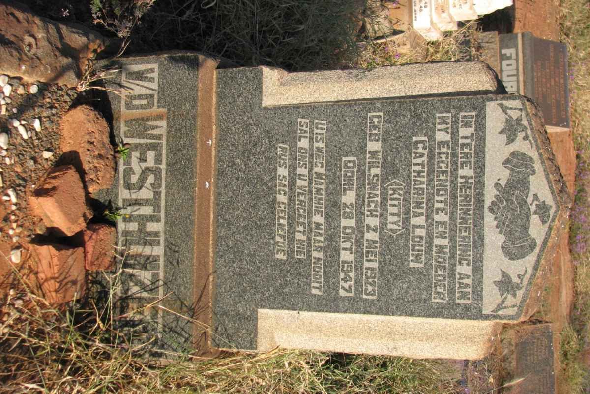 WESTHUIZEN Catharina Louw, van der nee WILSNACH 1923-1947