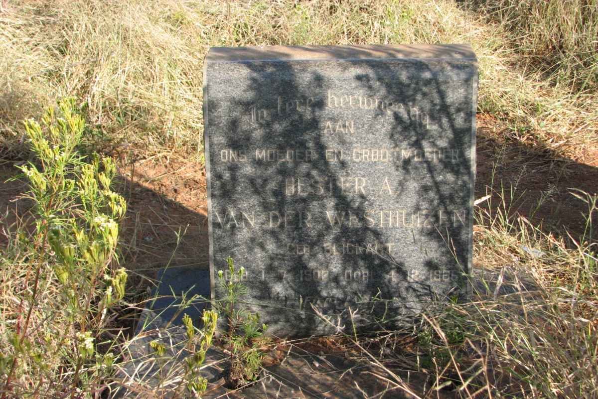 WESTHUIZEN Hester A., van der nee BLIGNAUT 1902-1966