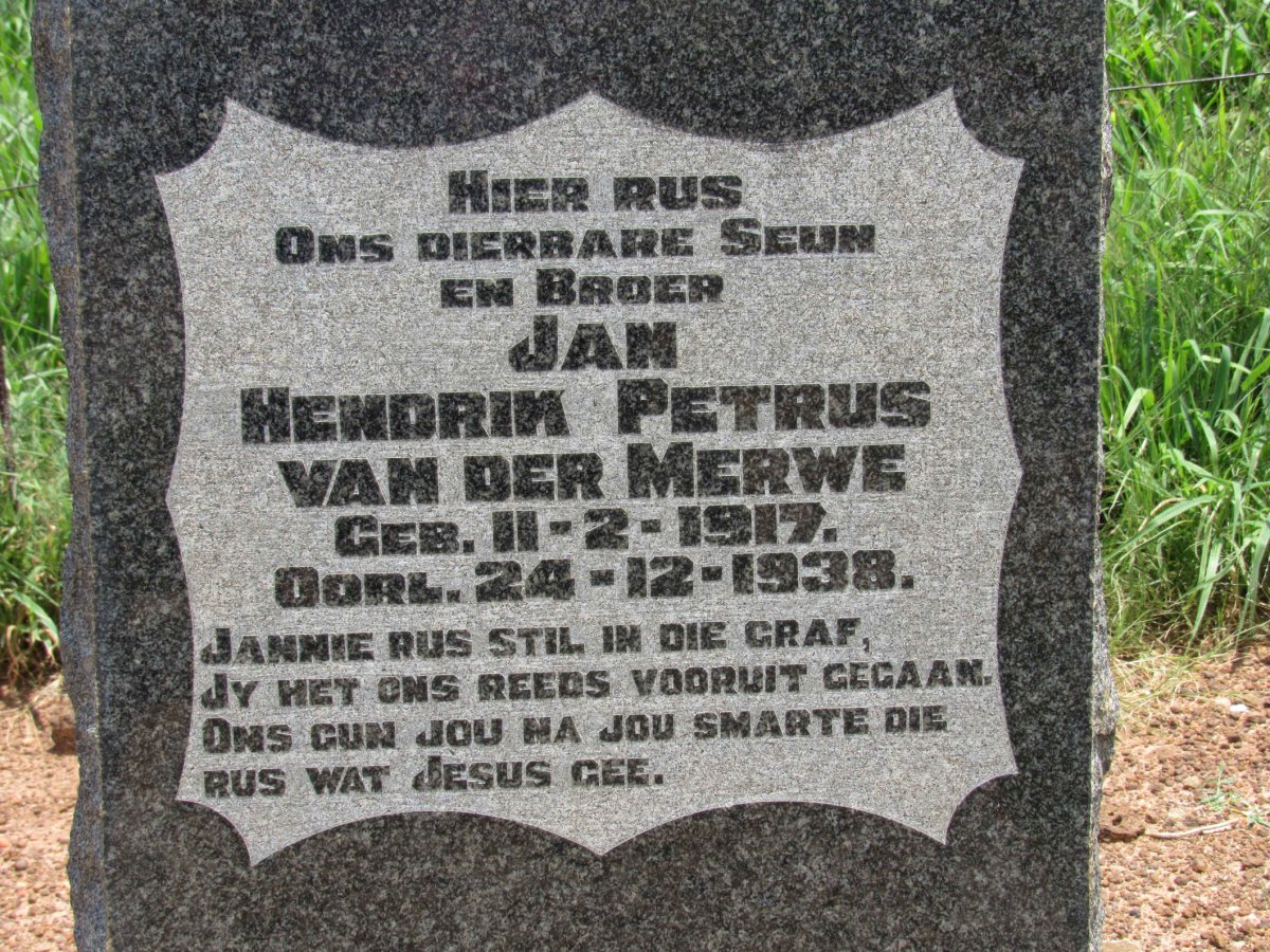 MERWE Jan Hendrik Petrus, van der 1917-1938