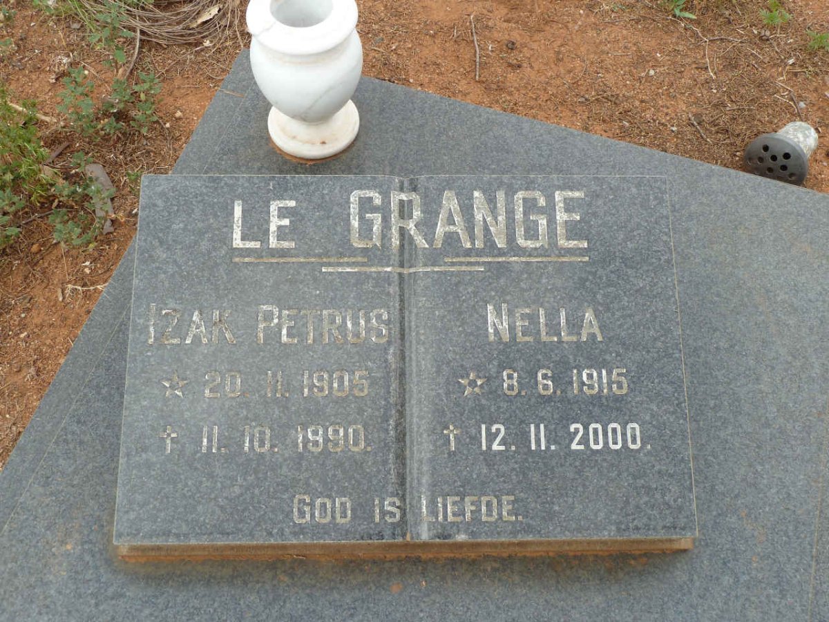 GRANGE Izak Petrus, le 1905-1990 &amp; Nella 1915-2000