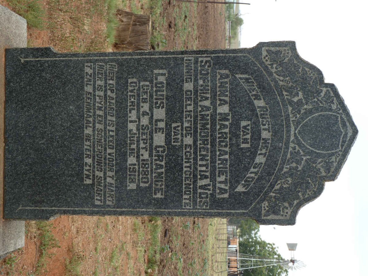GRANGE Anna Margarieta Sophia Ammorentia, le nee VOS 1880-1918