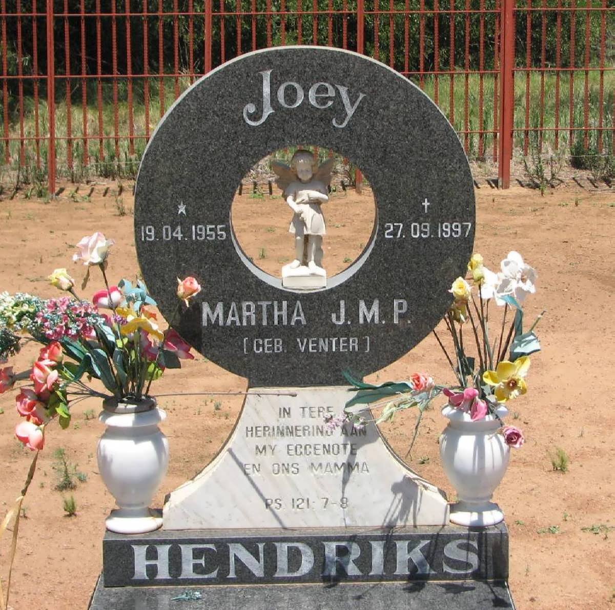 HENDRIKS Martha J.M.P. nee VENTER 1955-1997