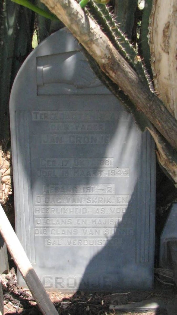 CRONJE Jan 1861-1944