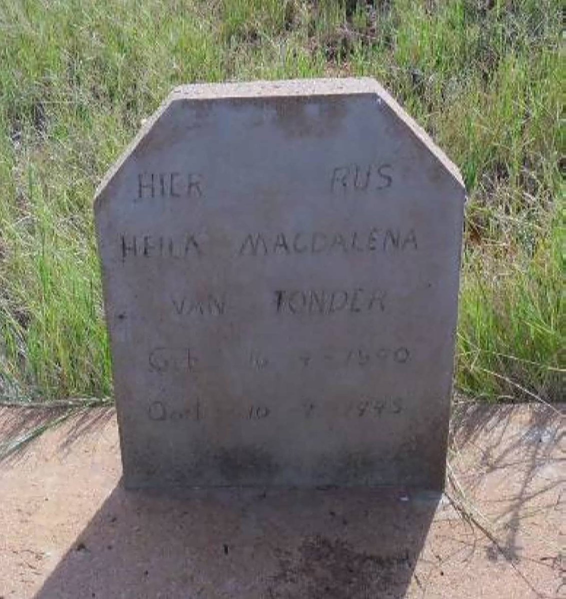 TONDER Heila Magdalena, van 1890-1945