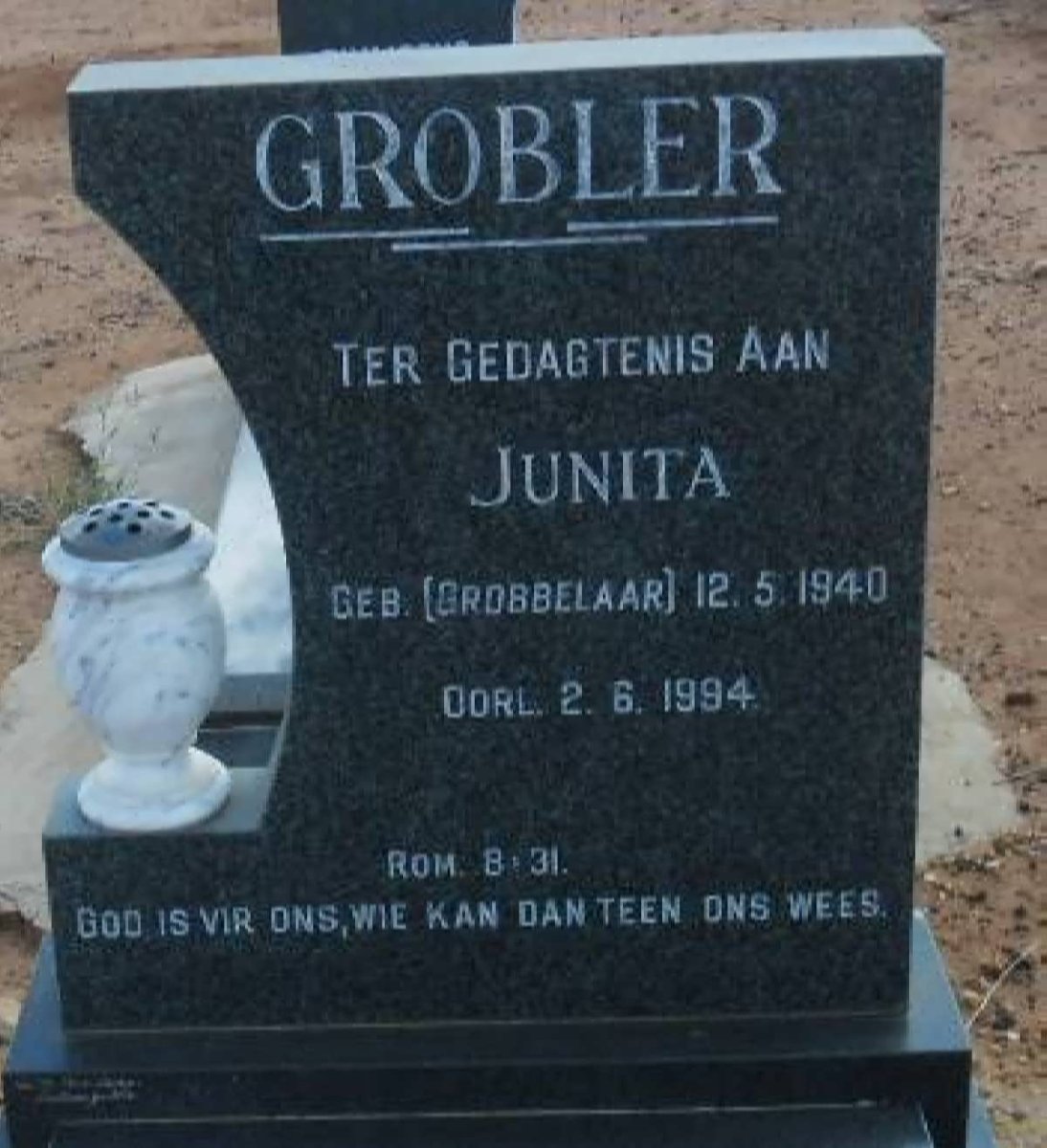 GROBLER Junita nee GROBBELAAR 1940-1994