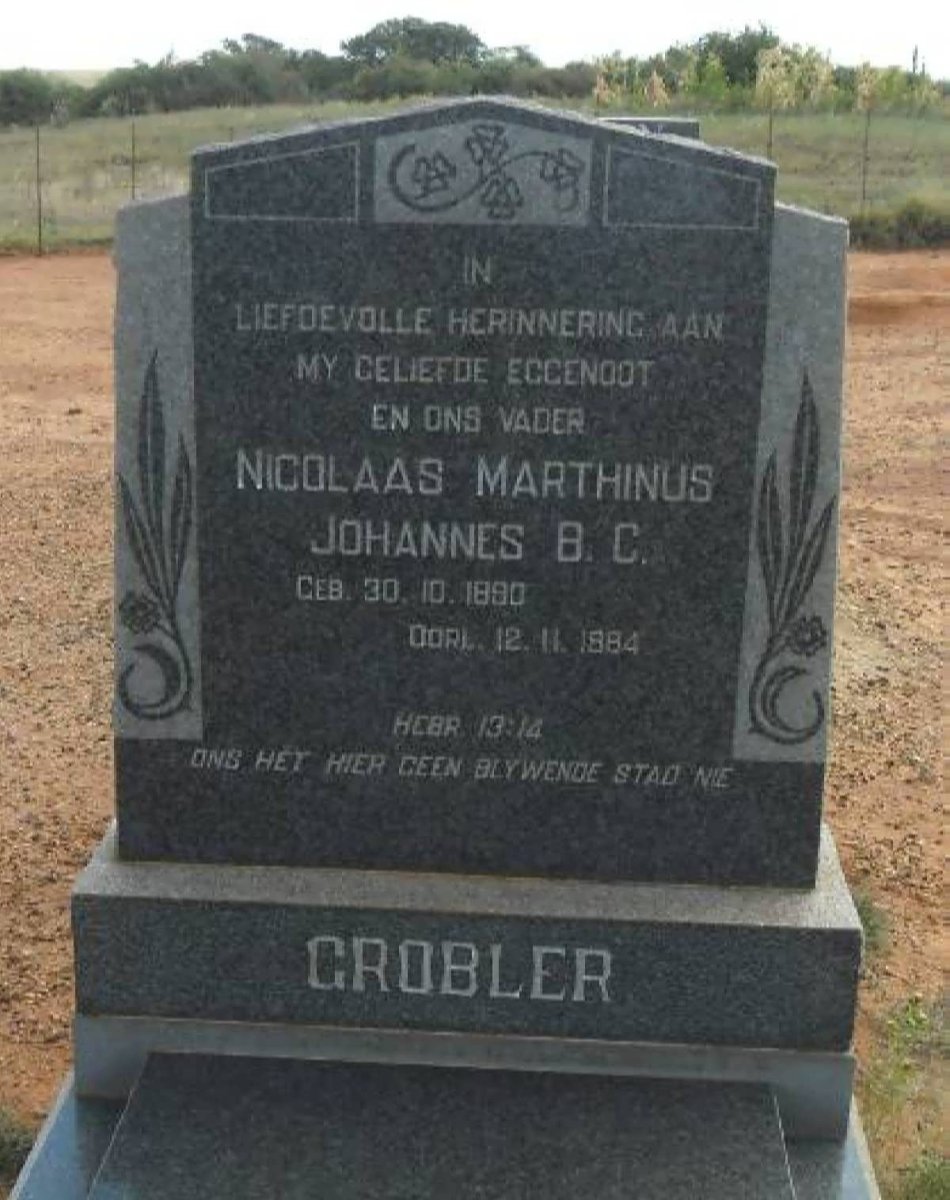 GROBLER Nicolaas Marthinus Johannes B.C. 1890-1984