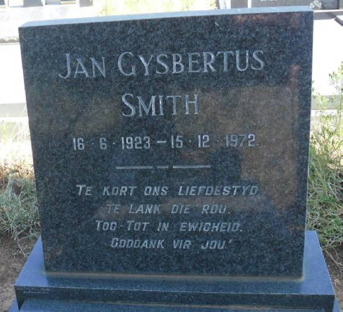 SMITH Jan Gysbertus 1923-1972