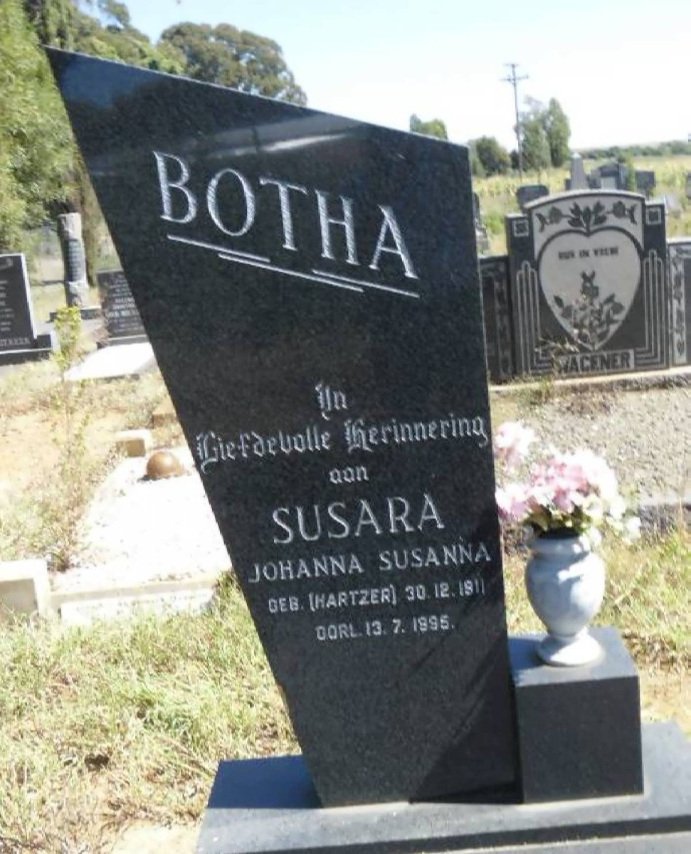 BOTHA Susara Johanna Susanna nee HARTZER 1911-1995